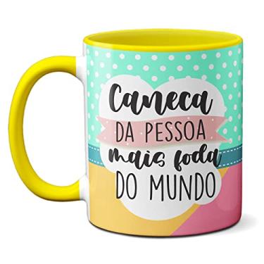 Imagem de Caneca Da Pessoa Mais Foda Desse Mundo Lhama Fofa Meditando (Amarela)