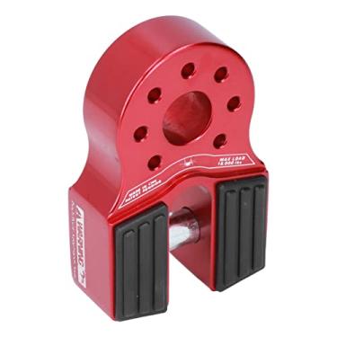 Imagem de Suporte de manilha de guincho plano, gancho de guincho 16000lb, com proteção lateral de borracha, liga de alumínio universal para UTV SUV, caminhonetes, recuperação de reboque de veículos(Red)