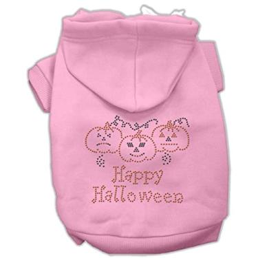 Imagem de Mirage Pet Products Moletons com capuz de strass Happy Halloween de 50 cm, 3GG, rosa