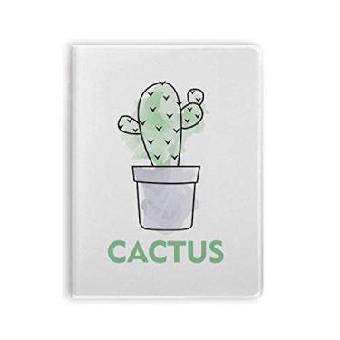 Imagem de Caderno de suculentas de cactos em vaso para aquarela, capa de goma