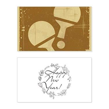 Imagem de Tênis de mesa com ilustração esportiva de ano novo festival cartão felicitações Bless mensagem presente