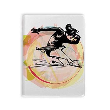 Imagem de Caderno de ilustração em aquarela para esportes de inverno, capa de chiclete, diário de capa macia