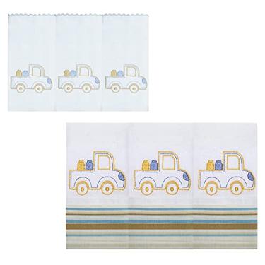 Imagem de Conjunto Fraldas de Ombro + Boca 12 Peças 100% Alg. Nanna Baby - Caminhão