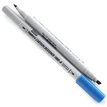 Imagem de Caneta Marcador Artístico Marvy Uchida Cartoon Designer Ponta Dupla no. 17 Steel Blue 1900-B