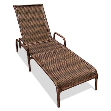 Imagem de Espreguiçadeira Reclinável MRDDECORA Catar com Regulagem para Piscina, Jardim e Área Externa - Estilo Clássico, Fibra Sintética, Multi-Colorida, 5 Posições de Reclinação, Suporta até 120 kg