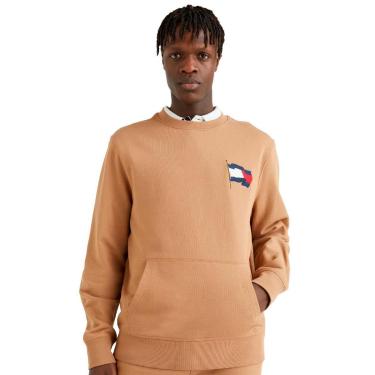 Imagem de Moletom Tommy Hilfiger Masculino Motion Flag Taped Cáqui-Masculino