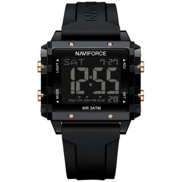Imagem de Relógio Esportivo Feminino Quadrado Digital Pulseira De Silicone Preto