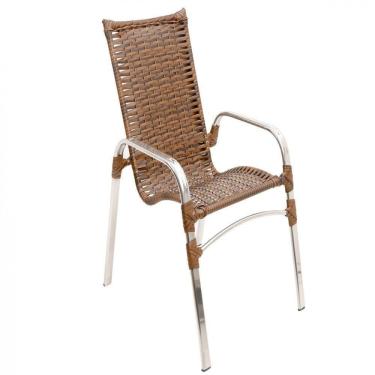 Imagem de Cadeira Emily Em Alumínio E Fibra Sintética Argila