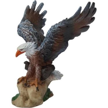 Imagem de Aguia Estatueta de Resina Decorativa Ave de Rapina Asa Aberta Gavião Arquétipo Sabedoria, Visão, Força, Riqueza, Liderança casa Escritório