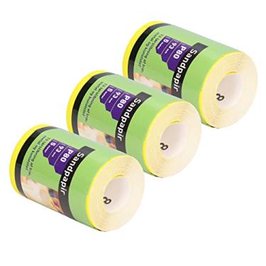 Imagem de 3 Pçs Rolo de Lixa 80 Grit Lixa Rolo, Lixar Rolo Abrasivo Polimento Carpintaria óxido de Alumínio Lixa Amarelo