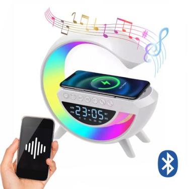 Imagem de Caixa De Som Bluetooth Carregamento Indução Relógio Luminária Bluetoot