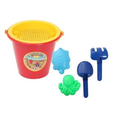 Imagem de Kit Balde Completo Com 2 Forminhas Praia Areia Acessórios - Pica Pau