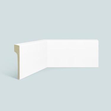 Imagem de Rodapé de Poliestireno EspaçoFloor Reforma 12cm Liso Branco 120mm x 20