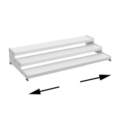 Imagem de Ipotive Organizador de temperos de 3 camadas para bancada, prateleira expansível para armário, ótimo para armário de cozinha, despensa, armário e bancada mais. (1 pacote/branco)