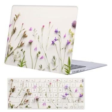 Imagem de Capa rígida para laptop compatível com MacBook Pro 15 polegadas 2015 2014 2013 2012 versão A1398 com tela retina, capa protetora rígida de plástico e capa de teclado, flor