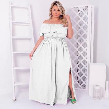 Imagem de Vestido Plus Size Longo Com Fenda Lateral Moda Feminina Plus Size Roup