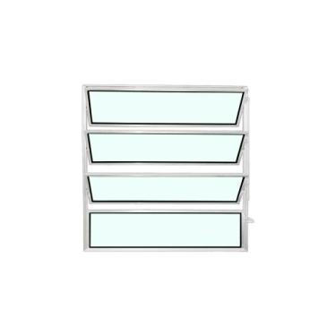 Imagem de Vitro Basculante 80x80 Alumínio Branco Vidro Liso Lumineziri