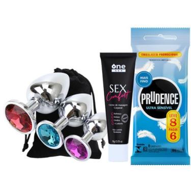 Imagem de Kit Preservativo Prudence + Sex Comfort Gel Lubrificante Anal + Plug A