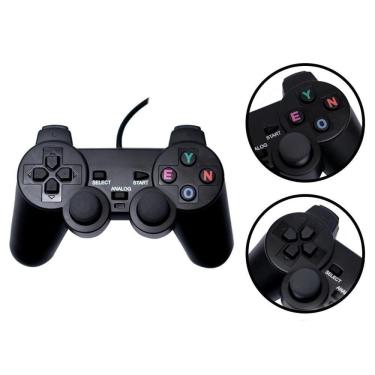 Imagem de Kit 2 Controles PS2 Com Fio Manete Jogos Alta Resistência