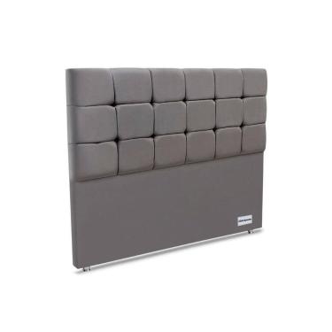 Imagem de Cabeceira Cama Box Estofada Piave Linho Casal - Linho Cinza - Ortobom