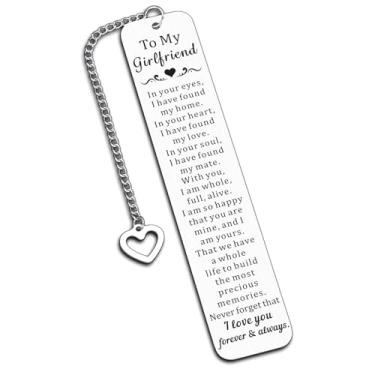 Imagem de Marcadores de livro de namorada presentes para namorada presentes sentimentais fofos para namorada para minha namorada, presente romântico para namorada, aniversário de 1 ano, presente de aniversário