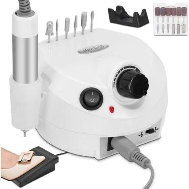 Imagem de Super Lixa Unha Motor Porquinho 50000rpm Profissional Branca 1 linha -