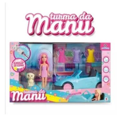 Imagem de Turma da Manu Carrinho Passeio Boneca e Acessórios Polibrinq, Rosa