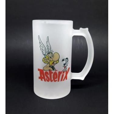 Imagem de Caneca Vidro Jateado Chopp Personalizado - Astérix - GMH Prod. Serv. e