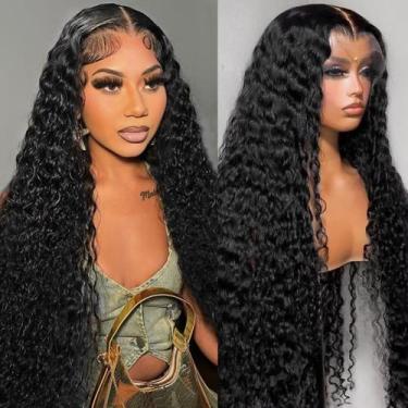Imagem de Perucas frontais de renda Utodoo Deep Wave 71 cm Cabelo humano 210% de