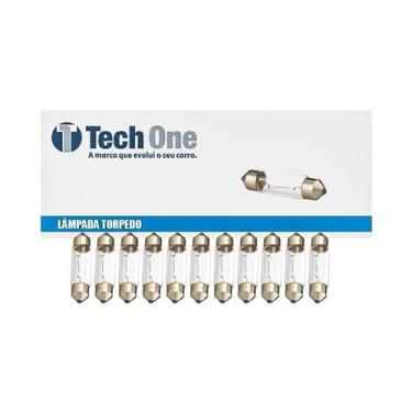 Imagem de 10-0420- Lâmpada Halógena Torpedo 12V 10W 41MM EMB C/ 10 TechOne