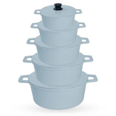 Imagem de Jogo de Panelas 5 Peças De Alumínio Fundido Com Tampa De Alumínio - Co