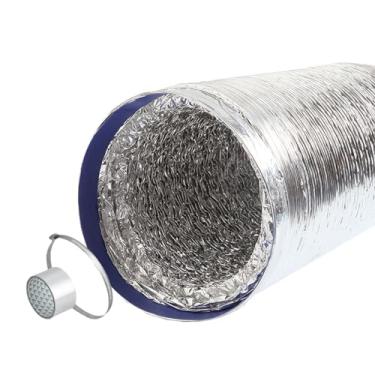 Imagem de Mangueira de duto flexível de alumínio, (1,5-5 m, 80-200 mm), tubo de ventilação resistente ao calor para secador, exaustor, banheiro, cozinha, exaustor (150 mm 1,5 m)