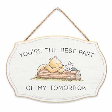 Imagem de Disney Ursinho Pooh You're the Best Part Decoração de Parede de Madeira Pendurada - Adorável Placa de Ursinho Pooh para Casa