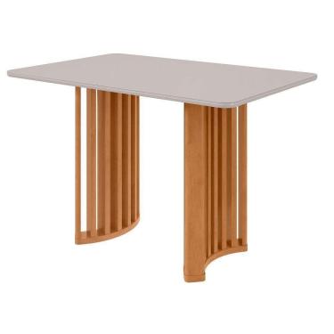 Imagem de Mesa De Jantar Alys Para 4 Lugares 120x80cm Lopas Amêndoa Com Off White