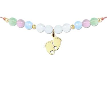 Imagem de Pulseira de gravidez para mulheres, pulseira de gravidez saudável, pulseira de ametista com pedra da lua, pulseiras espirituais para presente de primeira vez para a mãe para joias do dia das mães