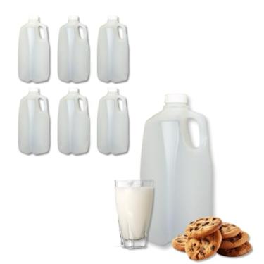 Imagem de Jarros de leite de 1,8 litro com tampas invioláveis – use caixa de leite de 1,8 litro como jarra de suco ou garrafa de plástico de 1,8 l