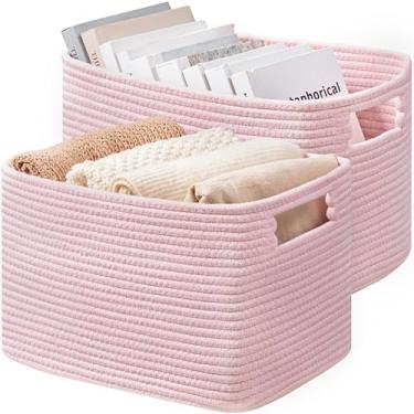 Imagem de UBBCARE Pacote Com 2 Cestos De Prateleira, Armazenamento Maiores Tecido Para Organização (14,5'' C X 9,84'' L 9'' A), Organizador Cestas Brinquedos Cachorro, Livros, Roupas, Cesta Grande Presentes,