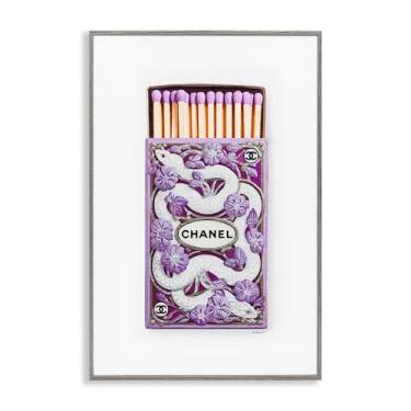 Imagem de Stupell Industries Icônico Glam Snake Matchbox Cinza Emoldurado Giclee Art Design por Amanda Greenwood, 12 x 18