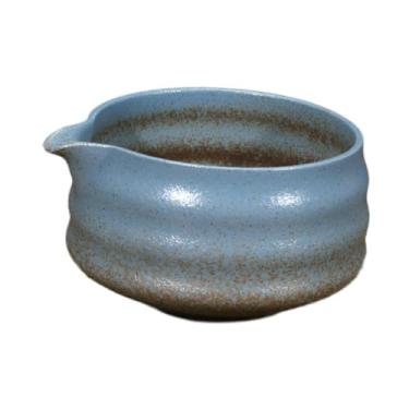Imagem de Fenteer Tigela de tigela de cerâmica matcha, cerimônia de chá verde Chawan Porcelain Matcha Mixing Bowl, feita à mão, xícara de chá verde para iniciantes, Azul