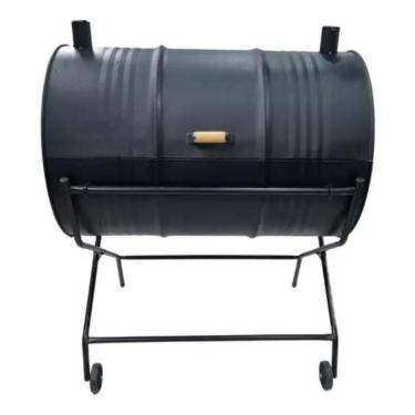 Imagem de Churrasqueira Bafo Tambor C/ Grelha + Suporte 200lt 200l Preto