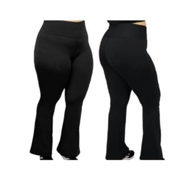 Imagem de Calça Legging Flare Plus Size Leg Boca De Sino Bailarina Zero Transpar