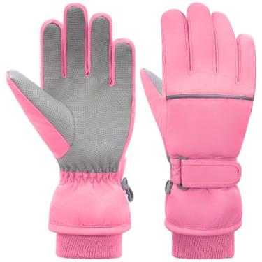 Imagem de YUHAN PRETTY Luvas de esqui de inverno para crianças à prova d'água para crianças, meninas, meninos, luvas térmicas para snowboard e neve para clima frio (9 a 11 anos)