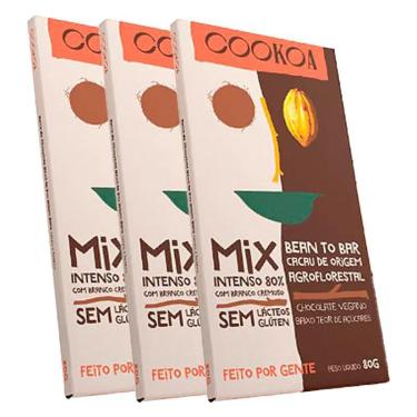 Imagem de Kit 3X: Chocolate Mix Intenso 80% E Branco Cremoso Vegano