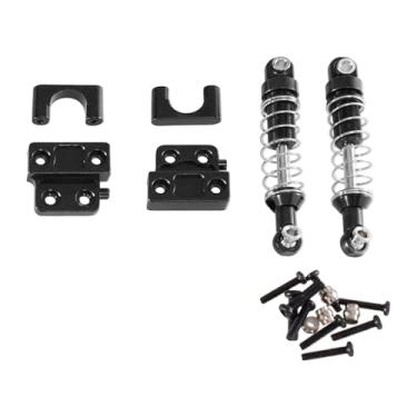 Imagem de TTETTZ Amortecedor traseiro RC, eixo traseiro de metal, fixação de mola, escala 1:12, conjunto de suspensão de carro e caminhão RC, Preto