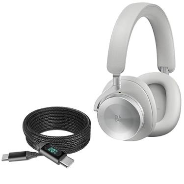 Imagem de Cabo BoxWave compatível com Bang & Olufsen Beoplay H95 (cabo da BoxWave) - Cabo PowerDisplay PD (1,8 m) - USB-C para USB-C (100W), tela de LED cabo de nylon trançado PD de 1,8 m - preto