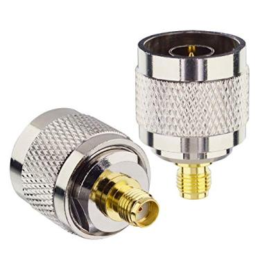 Imagem de Boobrie Conector coaxial SMA para N tipo N macho para SMA fêmea adaptador de antena RF coaxial CB conversor de antena de rádio para antena WiFi, transmissão de rádio, pacote com 2