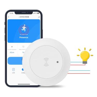 Imagem de Haozee Sensor De Presença Humana, Wi-Fi 2,4 Ghz Necessário, Radar Inteligente Mmwave Com Interruptor Luz, Liga/Desliga Automático, Sem Necessidade Hub, Para Automação Segurança Residencial