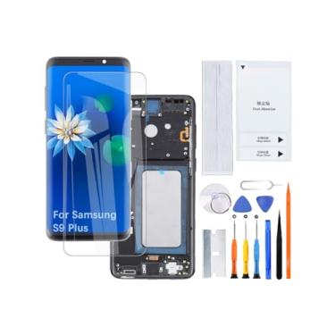 Imagem de Kit de montagem de tela LCD para Samsung Galaxy S9 Plus TFT G965F G965U G965W (preto com moldura, tela não curva)
