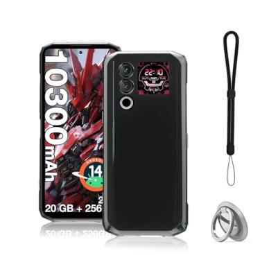 Imagem de NOUKAJU Capa para DOOGEE Blade 10 Max, capa protetora de TPU, função de suporte, suporte ajustável, antiqueda, à prova de choque, capa protetora para DOOGEE Blade 10 Max (preto)
