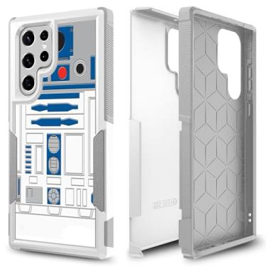 Imagem de Candykisscase Capa para Samsung Galaxy S22 Ultra, R2D2 Astromech Droid Robot Padrão Absorção de Choque PC Rígido e Interior Silicone Híbrido Camada Dupla Armadura Defender Capa para Samsung Galaxy S22